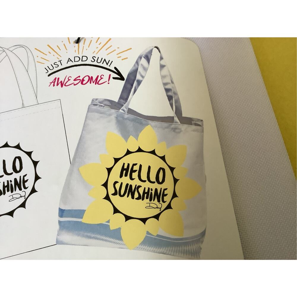 Sunlily Hello Sunshine Color Changing Summer Tote Bag - UV Reactive - Beach Bag